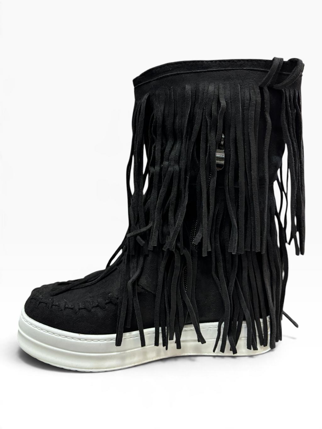 Stivaletto Frange Boho Chic Nero
