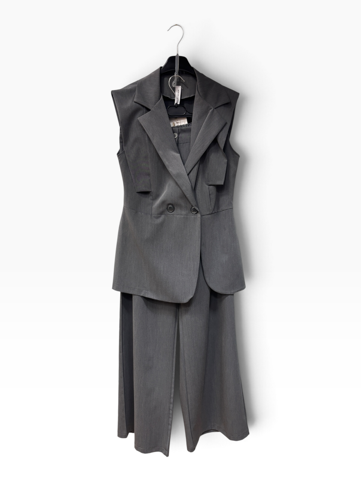 Completo Gilet & Pantalone Palazzo Grigio