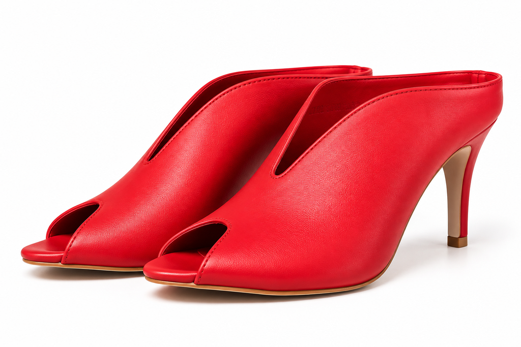 Sabot Open Toe con Tacco RED