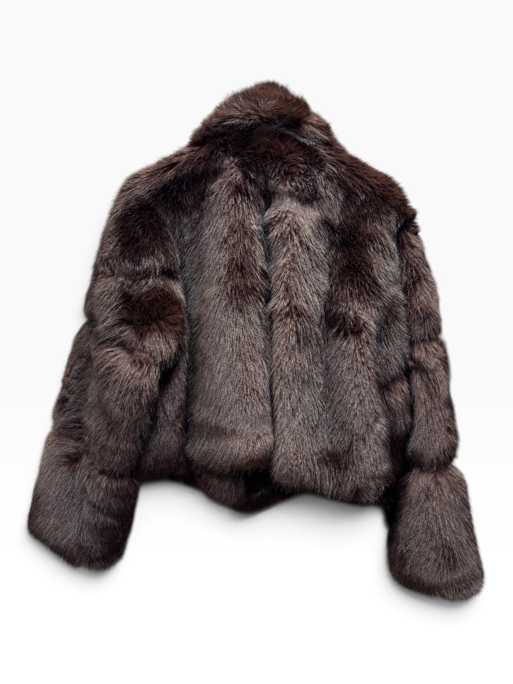 Giacca in Eco-Pelliccia Marrone Scuro