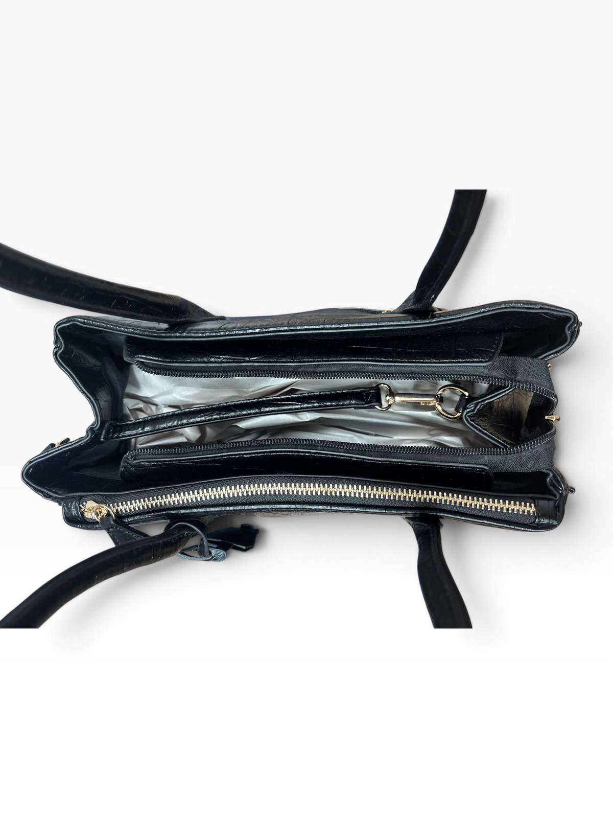 Borsa a Mano Effetto Cocco Nera – Phard