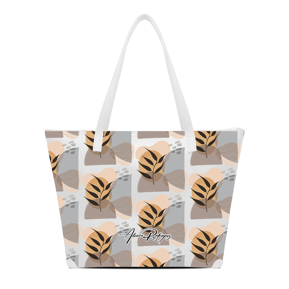 SHOPPER MAXI BIANCA ABSTRACT PLANT