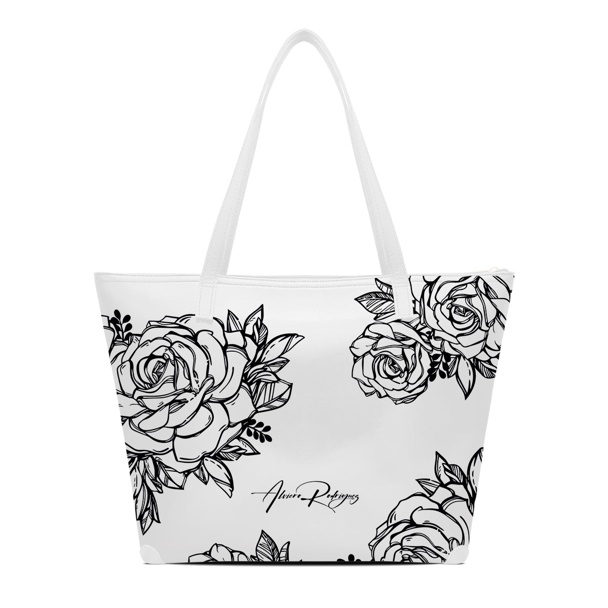 SHOPPER MAXI BIANCA ROSES BLACK
