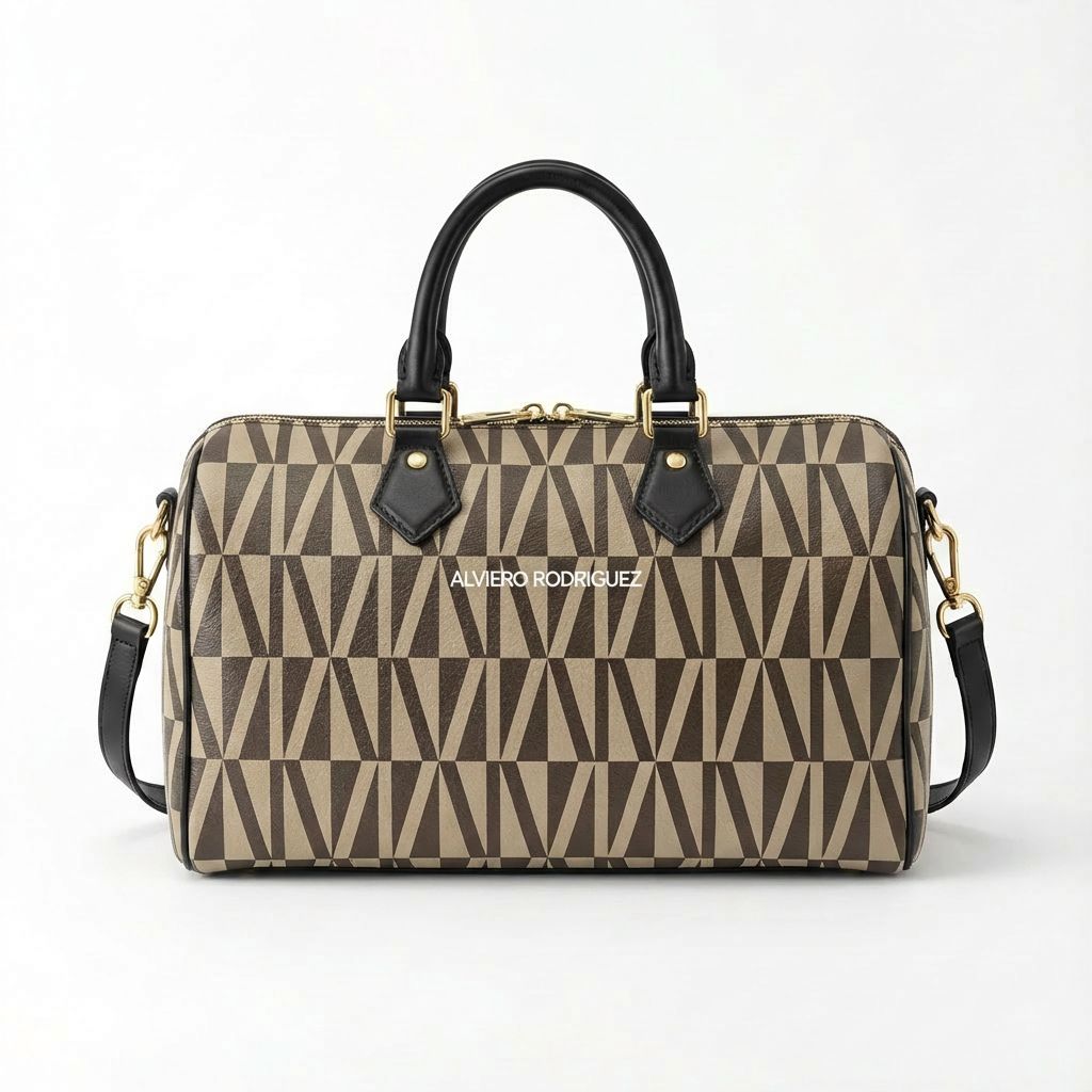 BAULETTO MAXI AR NEW PATTERN MARRONE E CAPPUCCINO