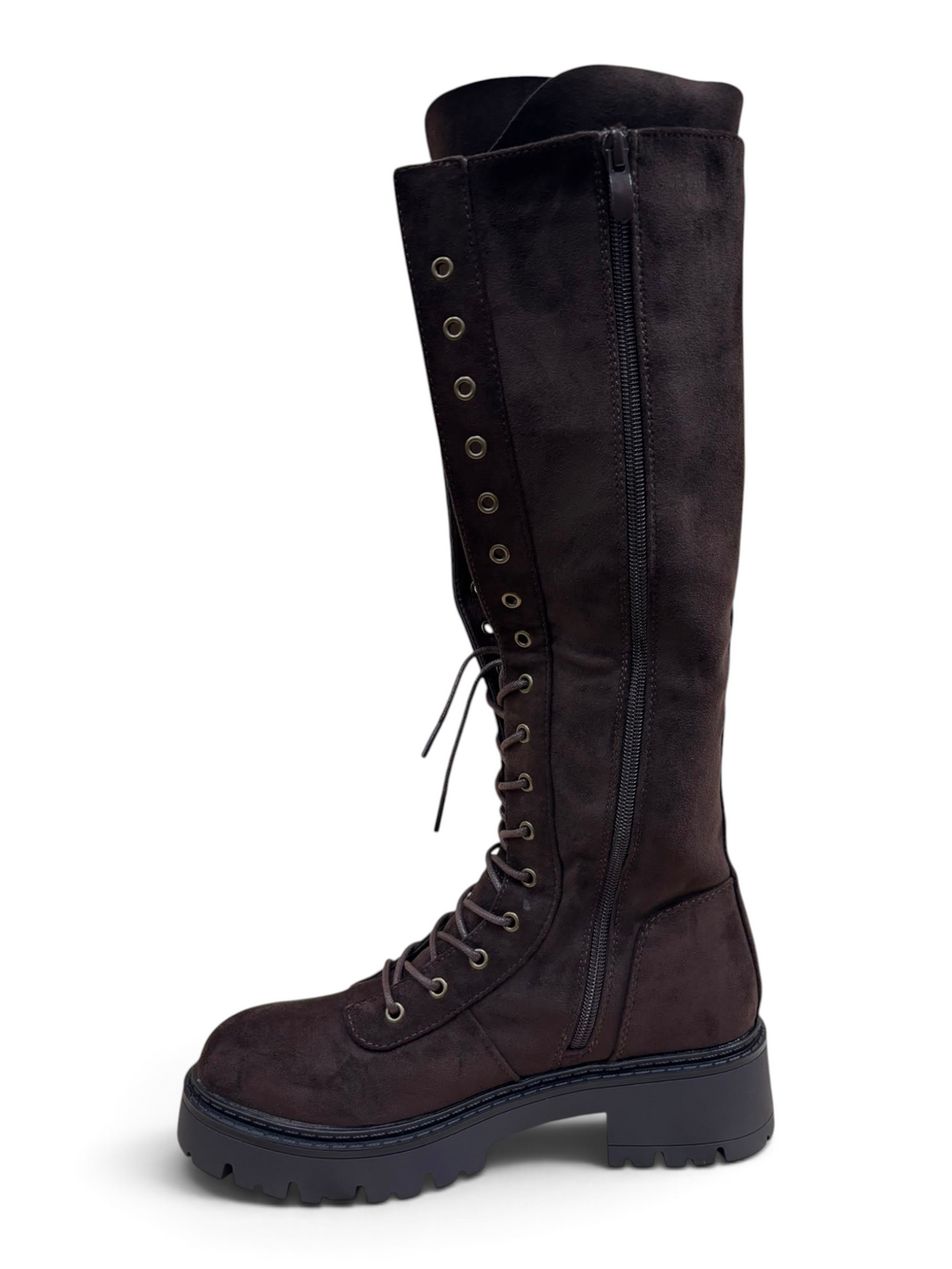Stivale Combat Lace Marrone