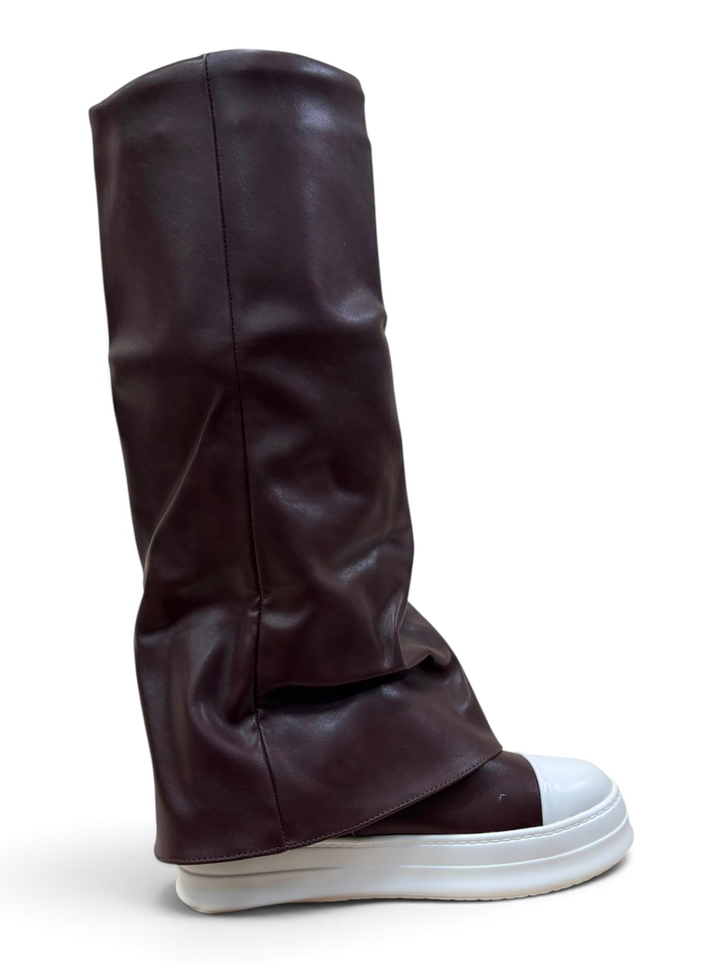 Stivale Biker Marrone con Fondo Bianco