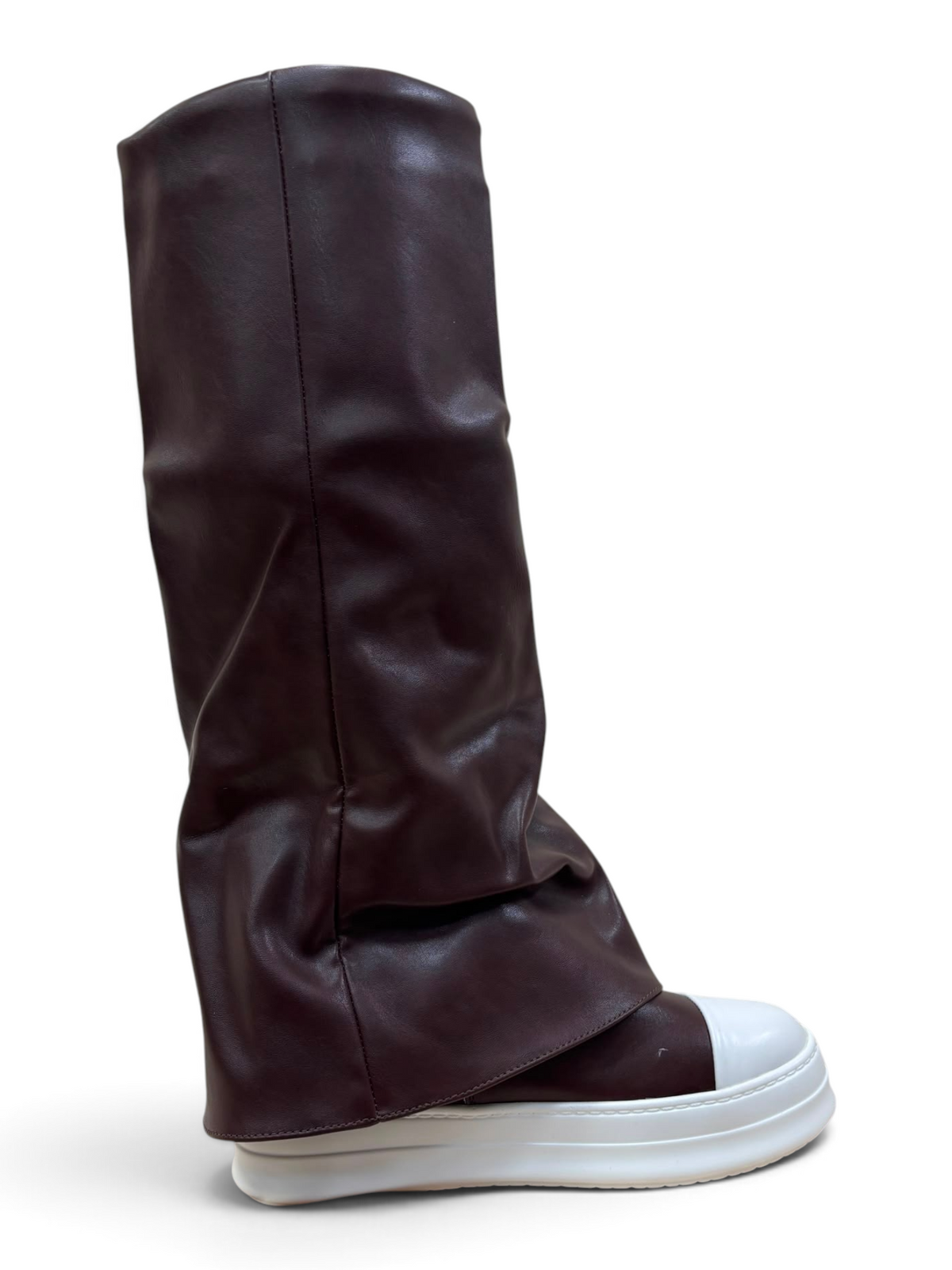 Stivale Biker Marrone con Fondo Bianco