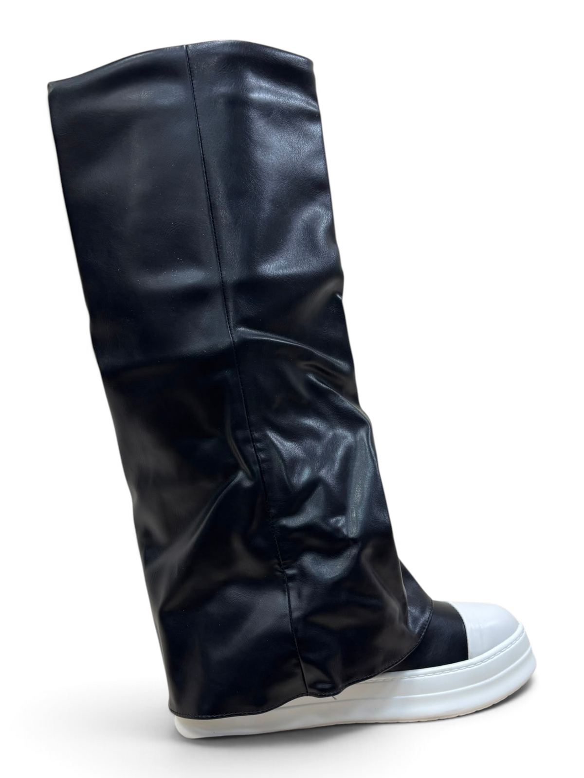 Stivale Biker Nero con Fondo Bianco