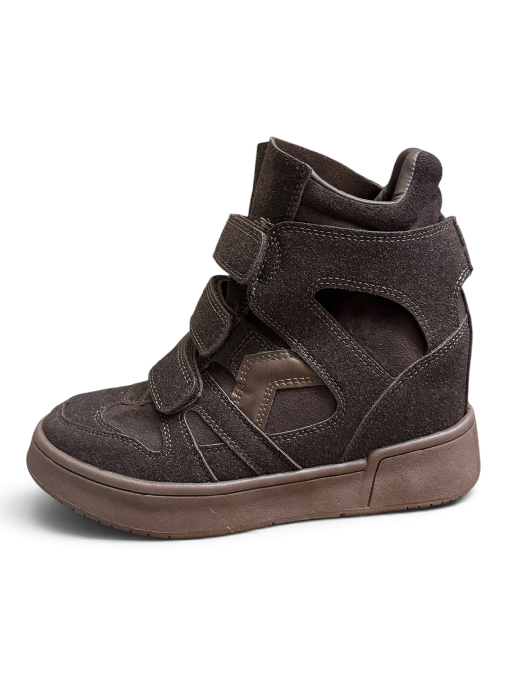 Sneakers Wedge Suede Brown