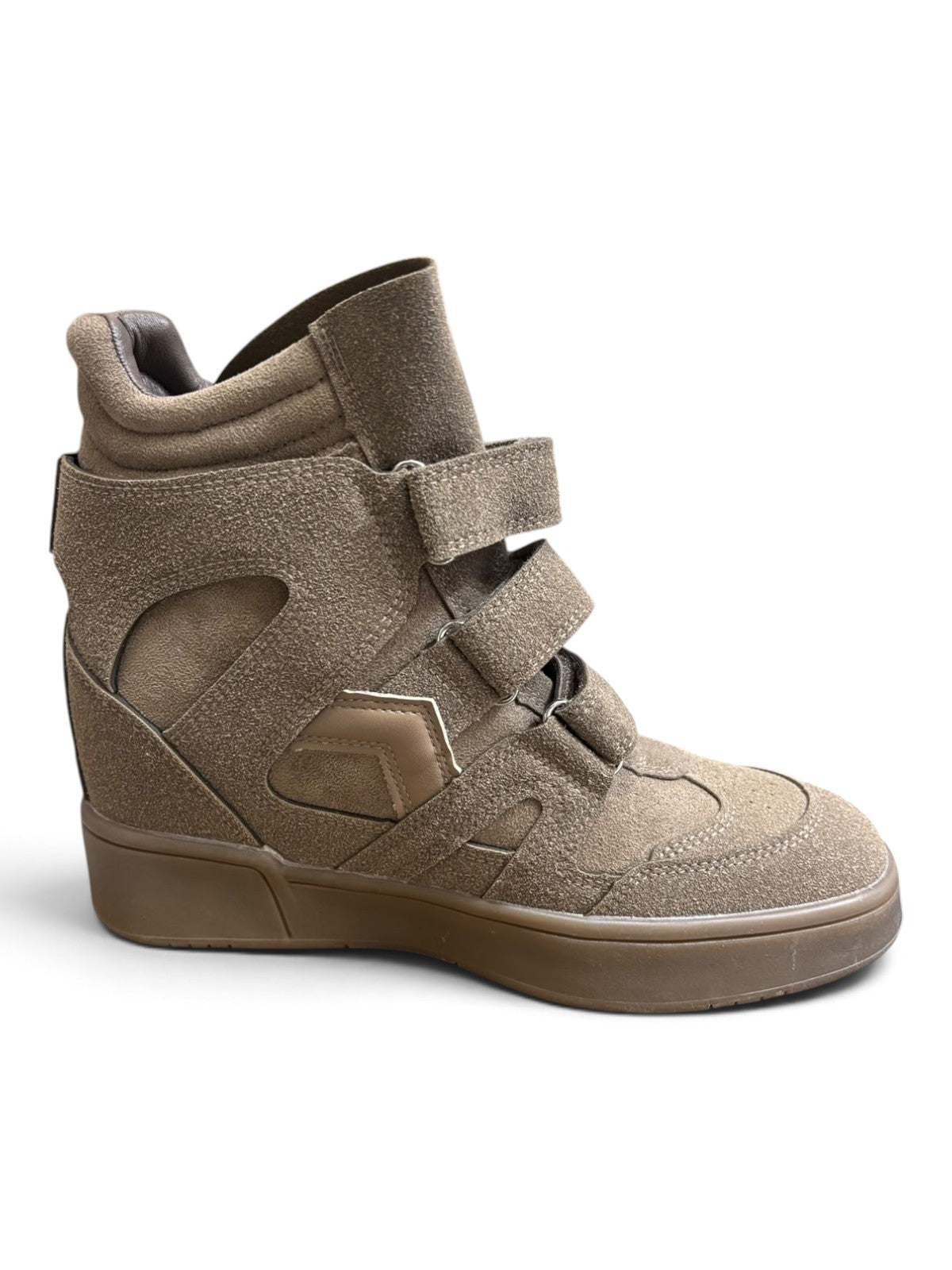 Sneakers Wedge Suede Sabbia