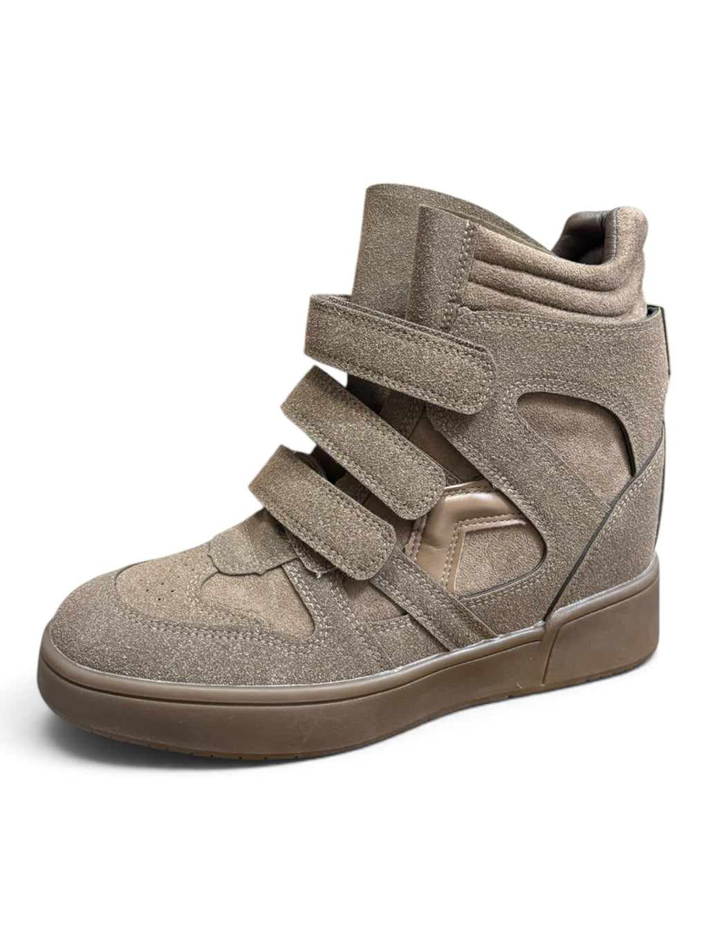 Sneakers Wedge Suede Sabbia