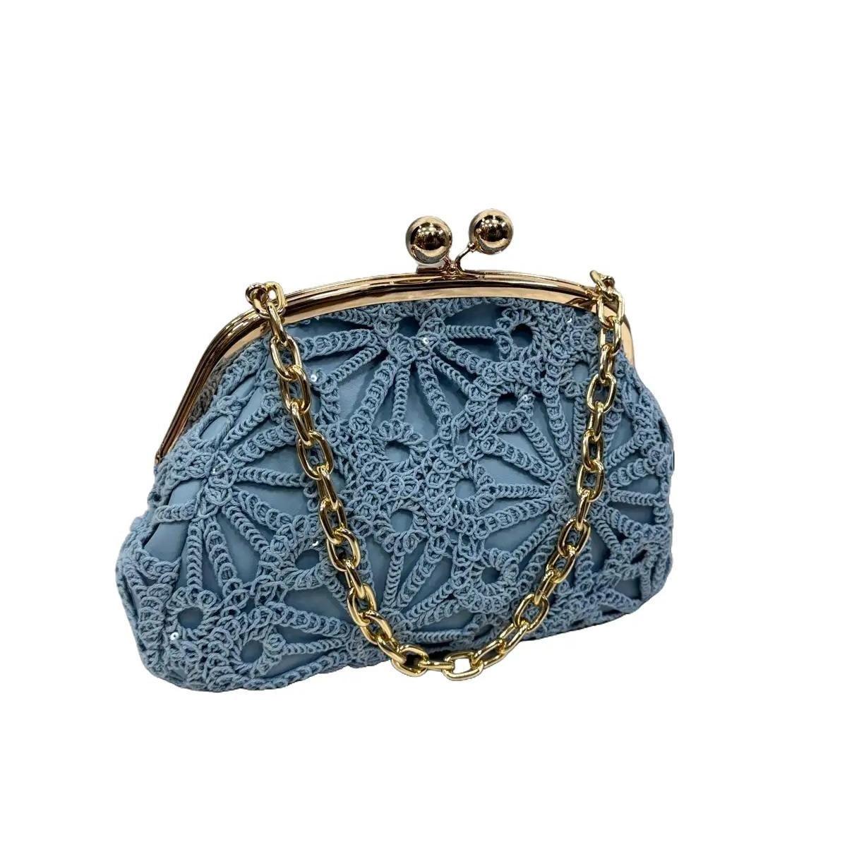 Borsa Jasmine Merletto Azzurro
