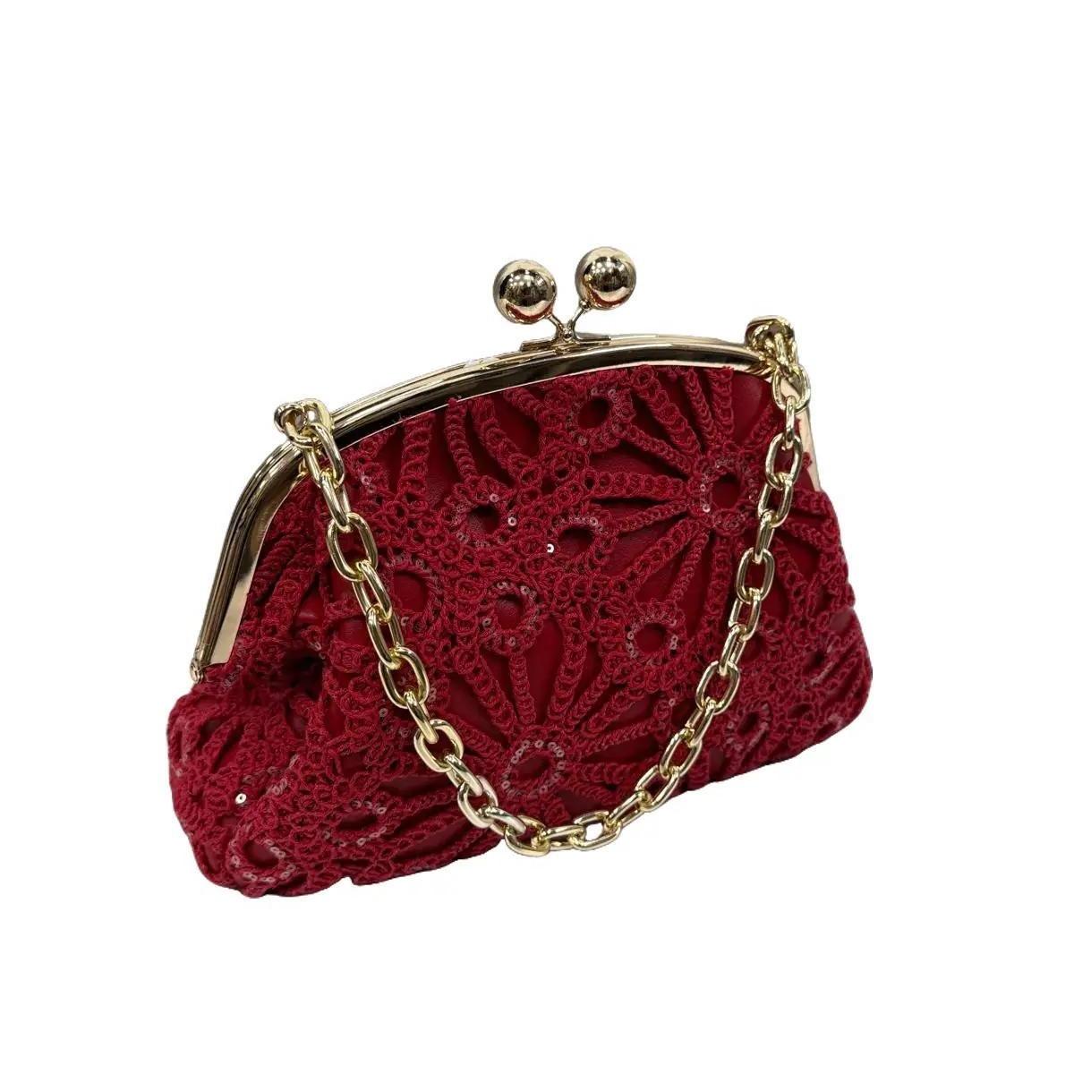 Borsa Jasmine Merletto Rosso