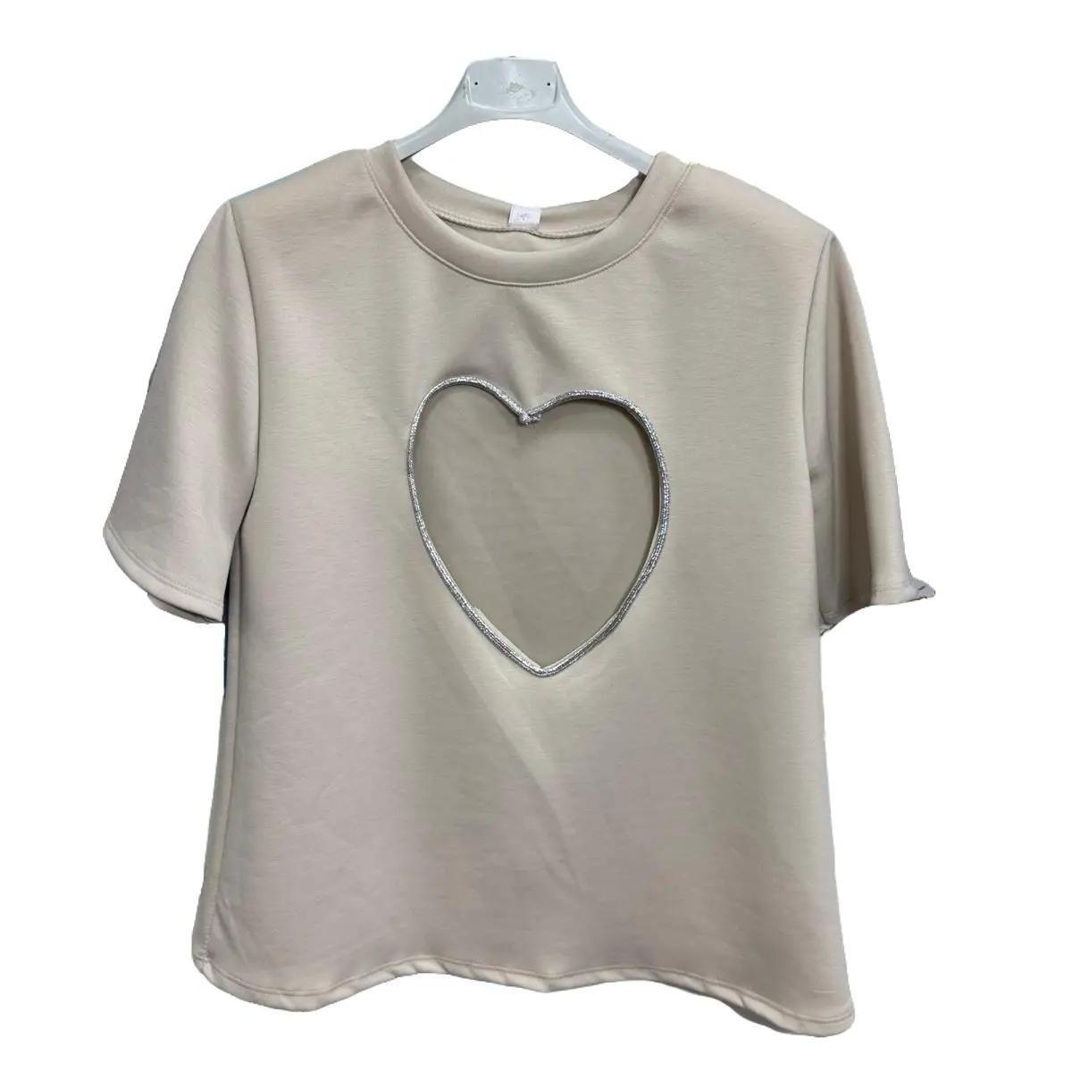 T-shirt Heart Beige