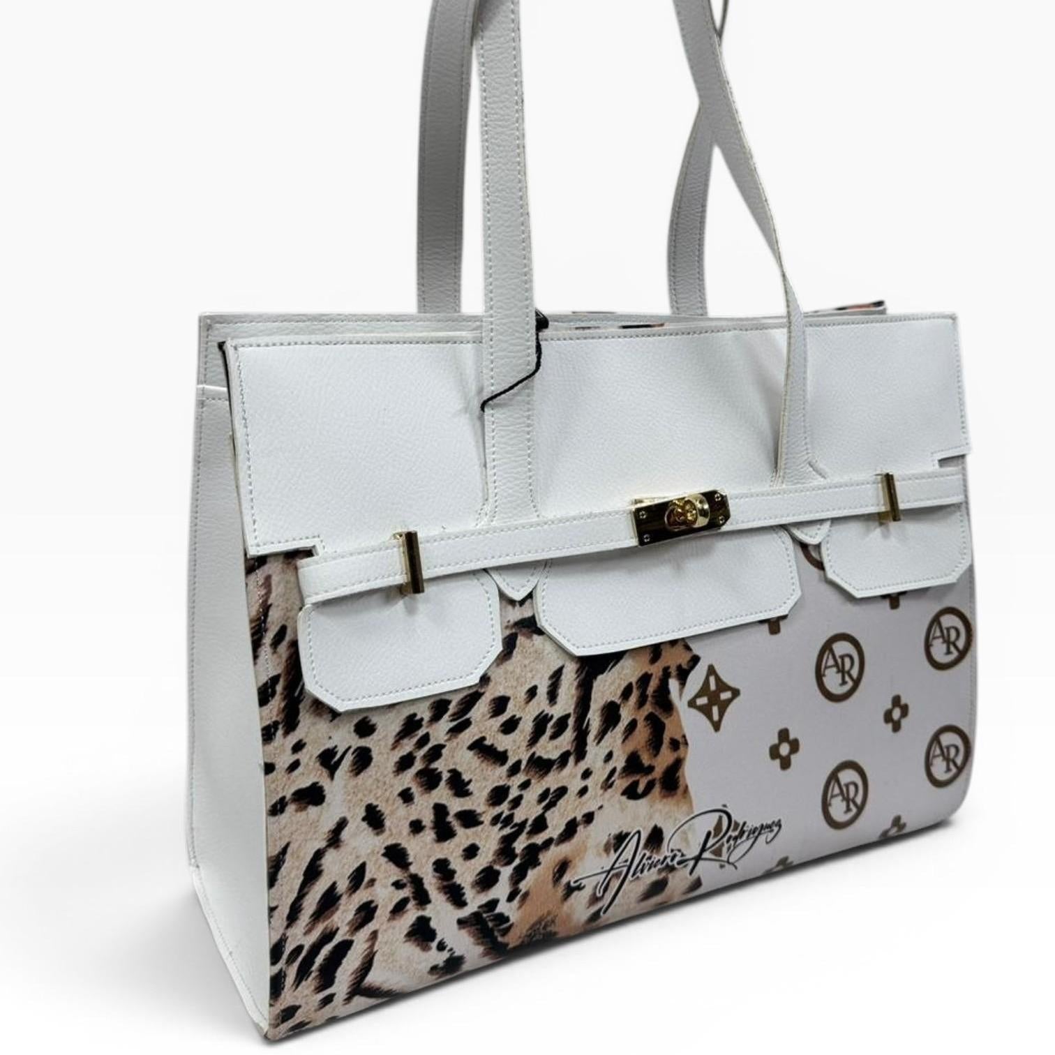 Borsa Brigitte Duo Fantasia Fondo Bianco