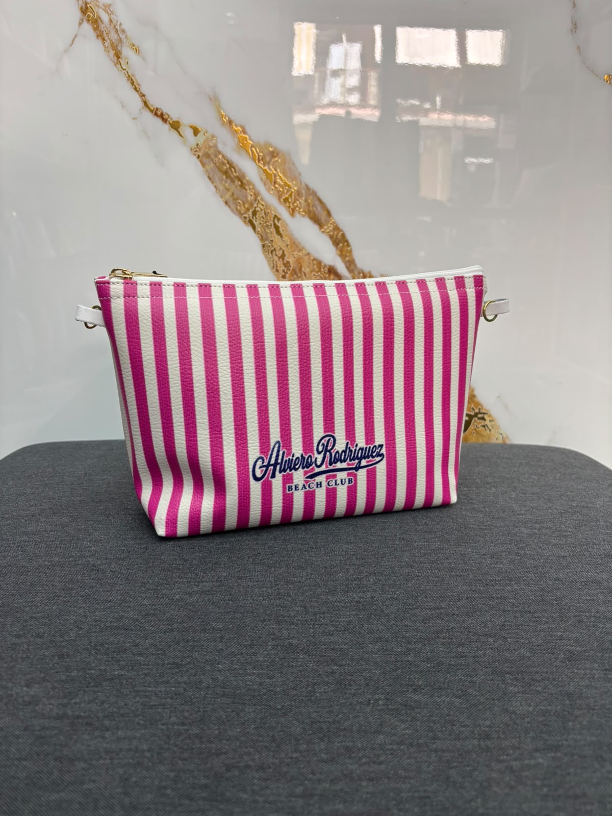Pochette Sakura con tracolla Bianco/Fucsia