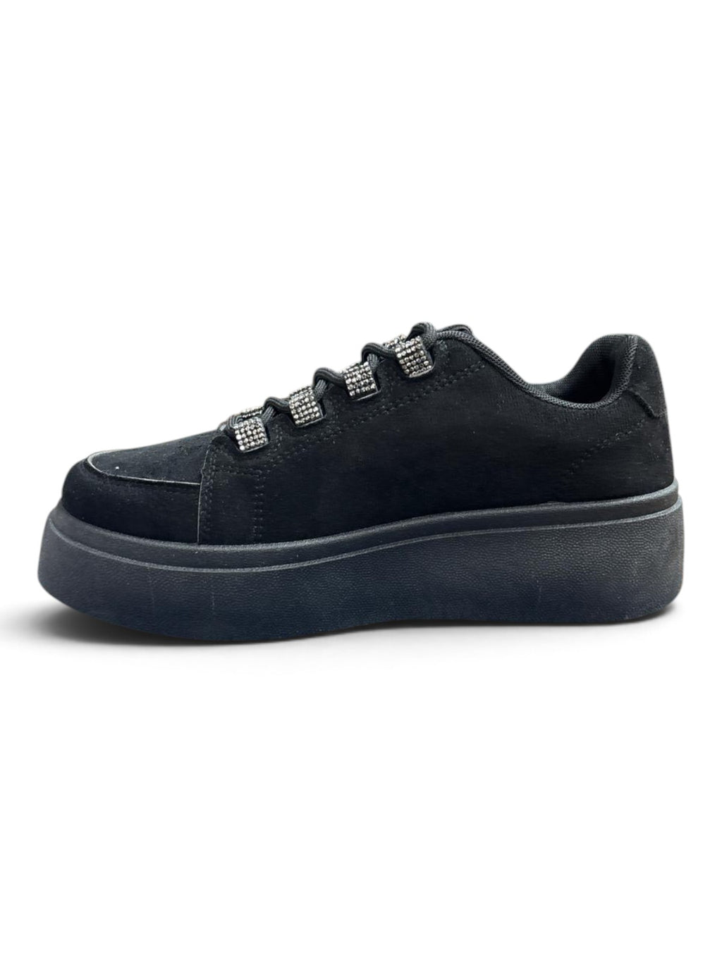 Sneakers Platform Suede Nero