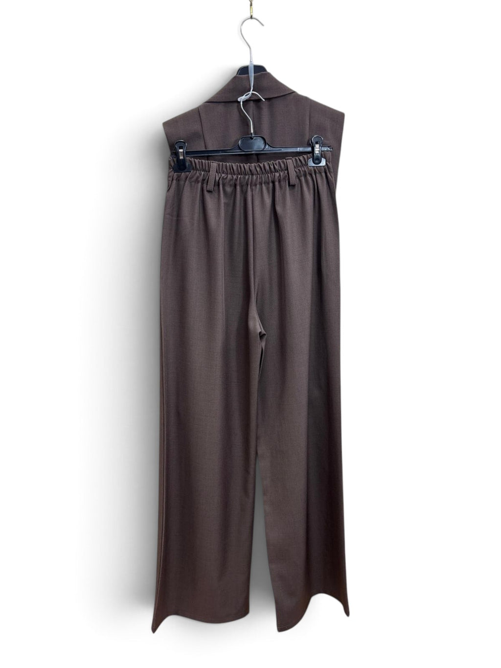 Completo Gilet & Pantalone Palazzo Marrone