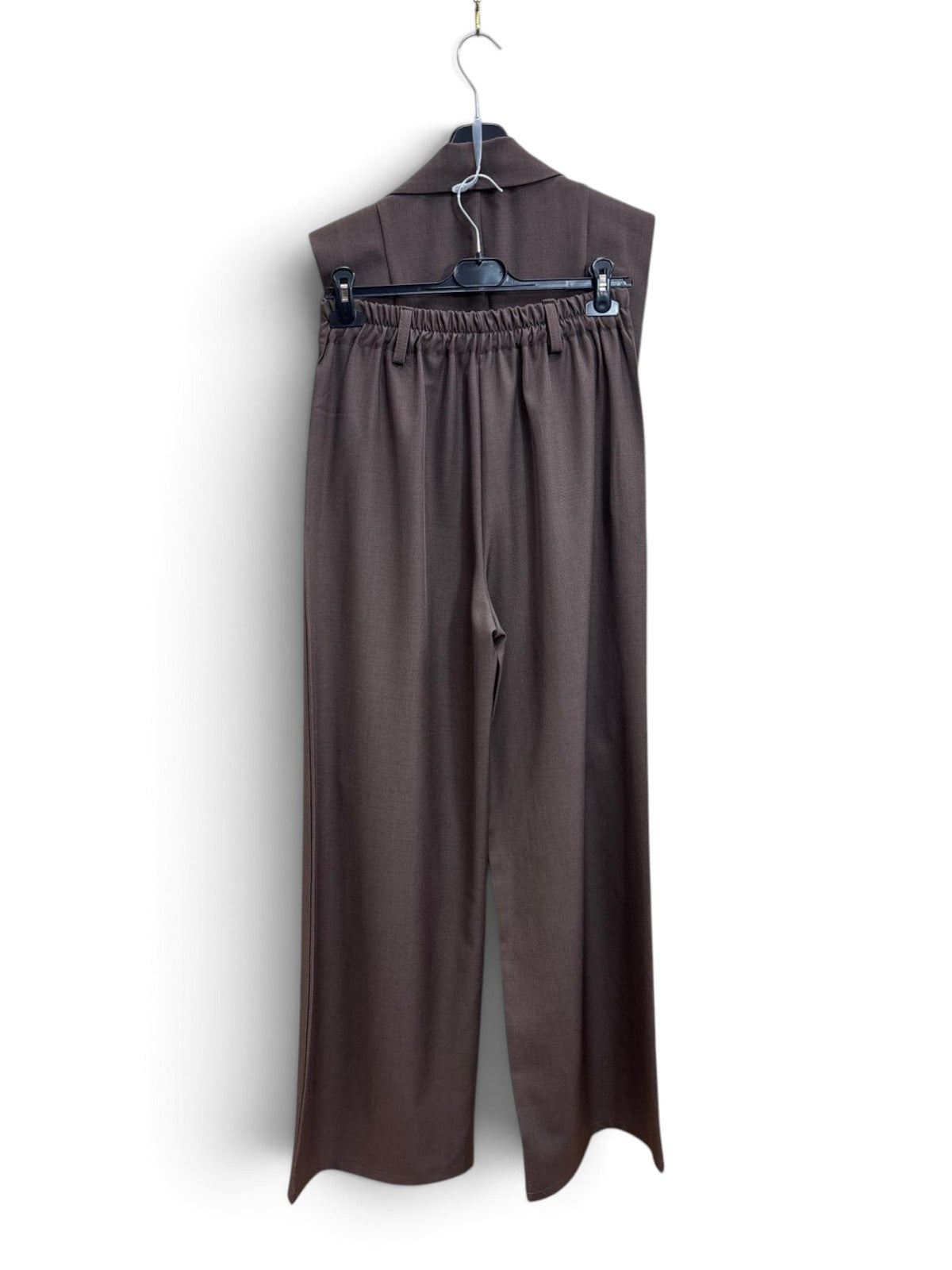 Completo Gilet & Pantalone Palazzo Marrone