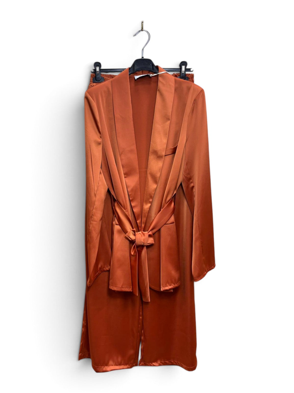 Completo Satin Palazzo Arancione