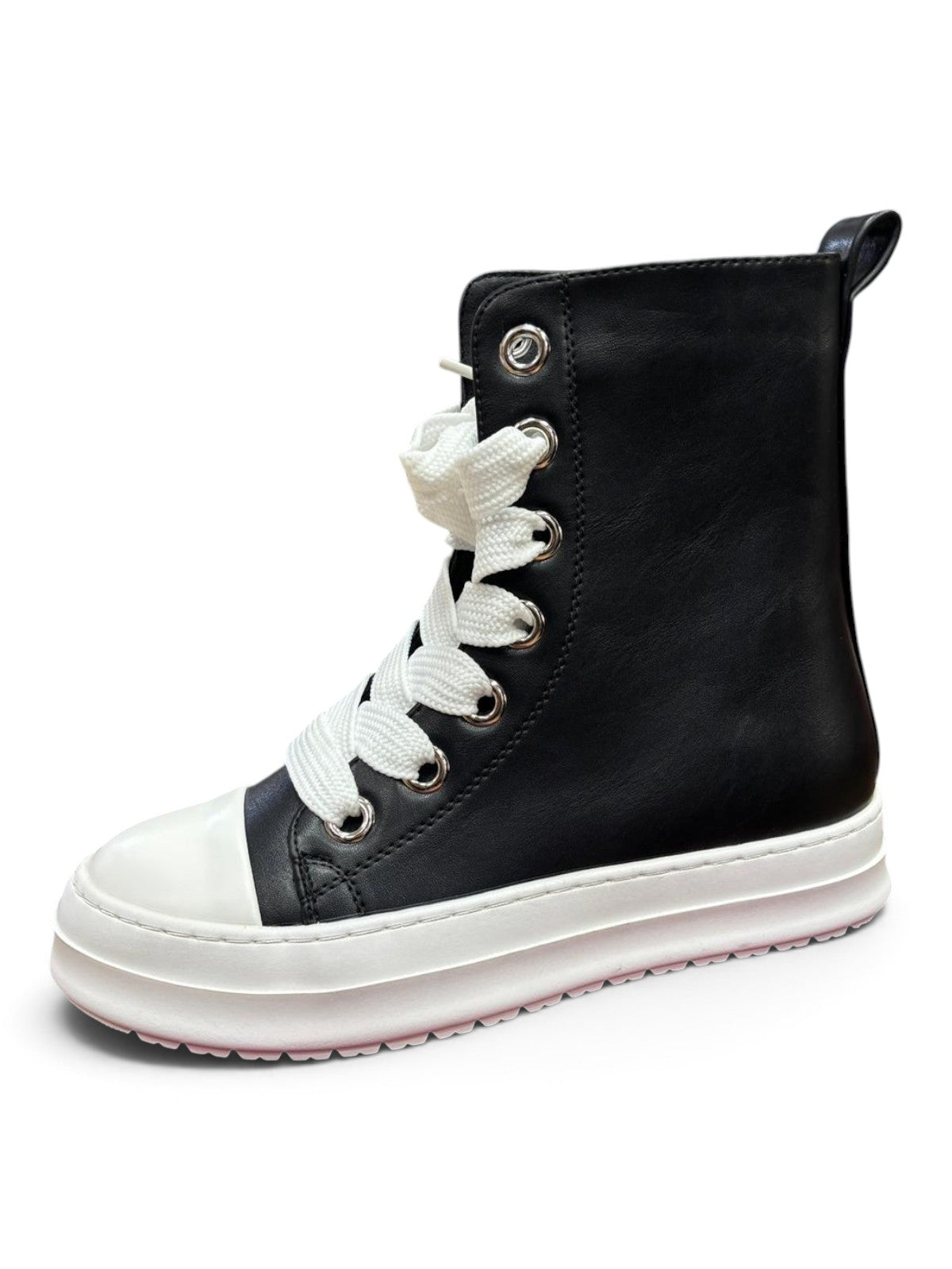 Sneakers High-Top Platform Nero & Bianco