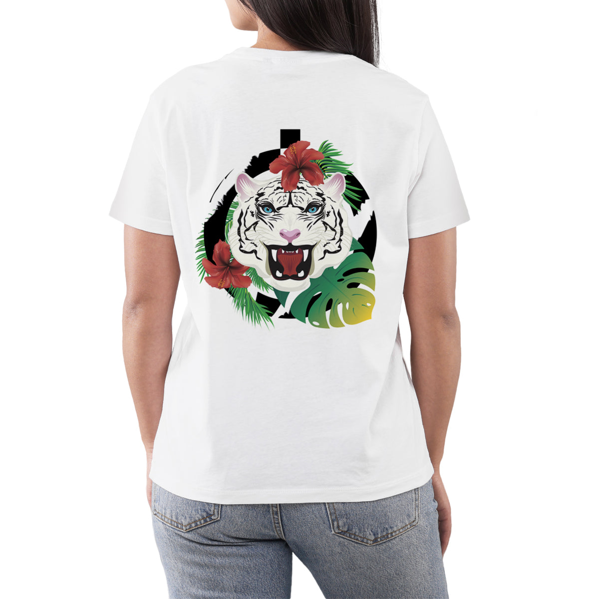 T-Shirt Donna White Tiger